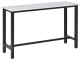 Bar Table Breakfast Marble Grain Dining Table Coffee Table with Adjustable Footpads, 120x40x100cm, T3398P344539
