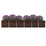 Garden Raised Bed Galvanised Steel 480x80x77 cm Brown 47070