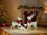 3-Piece Lighted Christmas Reindeer Set Outdoor Decorations, Weather Proof Sparkling Deer 21962879