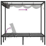 Sun Lounger With Curtains Anthracite Powder-coated steel, fabric 313930