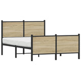 Metal Bed Frame without Mattress Sonoma Oak 120x190 cm Small Double 4007731