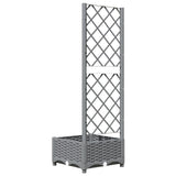 Garden Planter with Trellis Light Grey 40x40x121.5 cm PP 153269