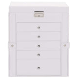 Jewellery Box 6-Layer with Mirror Lockable White 4103564