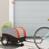 Bike Trailer Black and Orange 30 kg Iron 94138