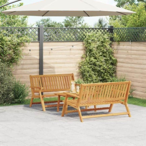 ZNTS Garden Chairs with Table 3 pcs Solid Wood Acacia 3214448