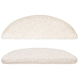 Stair Mats 15 pcs 56x17x3 cm White Half Round 133898
