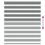 ZNTS Zebra Blind Dark Grey 130x100 cm Fabric Width 125.9 cm Polyester 4014111