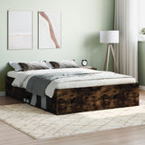 ZNTS Bed Frame without Mattress Smoked Oak 135x190 cm Double Double 3203912