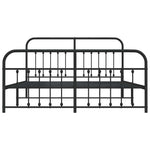 Metal Bed Frame without Mattress with Footboard Black 183x213cm 352601