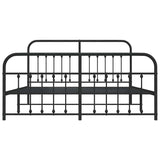 Metal Bed Frame without Mattress with Footboard Black 183x213cm 352601