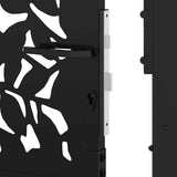 Garden Gate Black 100x175 cm Steel Leaf Design 4100962
