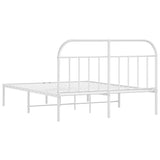 Metal Bed Frame without Mattress with Headboard White 160x200cm 353687