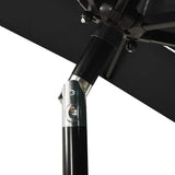 313850 3-Tier Garden Parasol with Aluminium Pole Black 2x2 m
