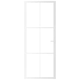 Interior Door 83x201.5 cm White ESG Glass and Aluminium 350573