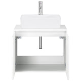 Bathroom Furniture Set High Gloss White Engineered Wood 3404324