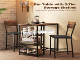 Three-Piece Compact Bar Table Set - Brown/Black T3398P423901