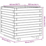 Garden Planter White 50x50x49.5 cm Solid Wood Pine 847354
