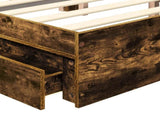 Storage Bed with Drawer Smoked Oak 120 x 200 cm Engineered Wood 3412704
