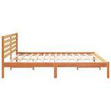 Bed Frame with Headboard Wax Brown 200 x 200 cm Solid Pine Wood 872277