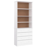 Bookcase with Drawers ALTA White 77x35x186.5 cm Solid Wood Pine 353954