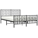 Metal Bed Frame without Mattress with Footboard Black 140x200cm 374456
