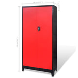 Tool Cabinet with Tool Chest Steel 90x40x180 cm Red and Black 3054555