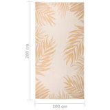 Outdoor Flatweave Rug 100x200 cm Leaf Pattern 340857