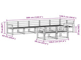 Outdoor Sofa Set 8 pcs White Solid Acacia Wood 3387793