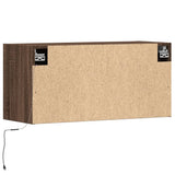 TV Wall Cabinet with LED Lights Brown Oak 80x31x35 cm 852361
