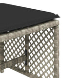 Garden Stools with Cushions 4 pcs Light Grey 41x41x36 cm Poly Rattan 365053
