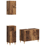 3 Piece Bathroom Cabinet Set ALKMAAR Old Wood Engineered Wood 3417754