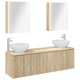Bathroom Cabinet Set 5 pcs Sonoma Oak Engineered Wood 3406489