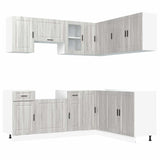 ZNTS 11 Piece Kitchen Cabinet Set Porto Grey Sonoma Engineered Wood 3314967