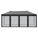 ZNTS Folding Party Tent with Sidewalls Black 3x6 m 93553