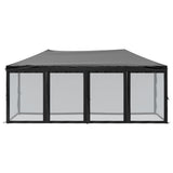 ZNTS Folding Party Tent with Sidewalls Black 3x6 m 93553