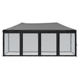 Folding Party Tent with Sidewalls Black 3x6 m 93553
