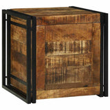 Storage Box Brown and Black 50 x 50 x 50 cm Rough Mango Wood 4016742