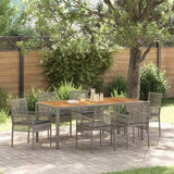 Garden Dining Set 7 pcs Grey Poly rattan 3334913