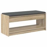 Hall Bench with Cushion with Shelf Sonoma Oak 103 x 38 x 45 cm 891586