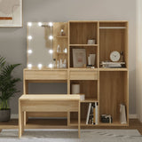 Dressing Table Set with LED Sonoma Oak Engineered Wood 3114101