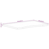 Desk Top with Curve 90x60x2.5 cm Solid Wood Rough Mango 370215