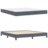 Box Spring Bed with Mattress Dark Grey 180 x 220 cm Fabric 3398804