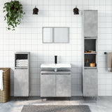 3 Piece Bathroom Cabinet Set Concrete Grey Engineered Wood 3187793