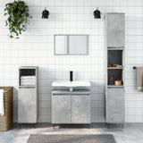 ZNTS 3 Piece Bathroom Cabinet Set Concrete Grey Engineered Wood 3187793