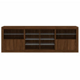 Sideboard with LED Lights Brown Oak 202x37x67 cm 3209050