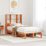 Bookcase Bed without Mattress Wax Brown 100x200 cm Solid Wood 3323916