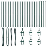 Fence Post with Concrete Base 26 pcs Green Powder-Coated Steel 3350233