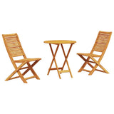 Folding Bistro Set Folding 3 pcs Brown Solid Acacia Wood 3375694