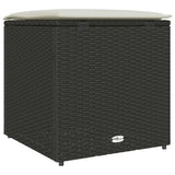 Cushion Box with Storage Black 50 x 50 x 50 cm Poly Rattan 365408