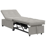 Sofa Bed Light Grey 194 x 67 x 82 cm Microfiber 42008608